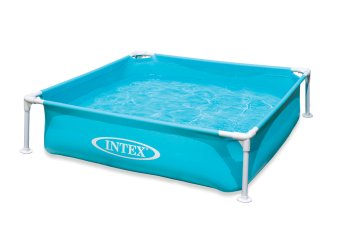 INTEX 57173 Kids Frame Paddling Pool, 122x122x30 cm, Blue