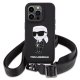 Karl Lagerfeld iPhone 15 Pro Max Case Crossbody Silicone Ikonik, Black