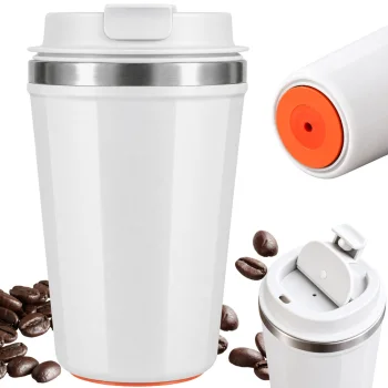 Anti-Spill Thermal Mug with Suction Cup, 380ml, White