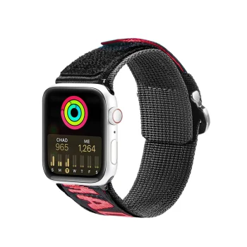 Dux Ducis Strap for Apple Watch 42 / 44 / 45 / 49 mm (Outdoor Version), Black and Red