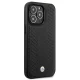 BMW iPhone 14 Pro Case Leather Diamond Pattern, Black