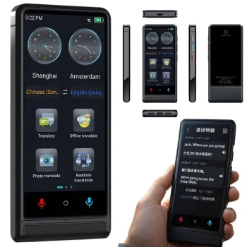 AI electronic translator with 4.04" screen and offline mode, black