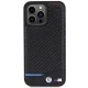 BMW iPhone 15 Pro Max Case Leather Carbon, Black
