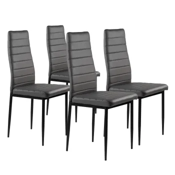 ModernHome Dining Chair Set, 4 pcs, Grey