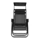MultiGarden ZRL009-R BLACK Garden and Beach Sun Lounger with Canopy, Black