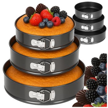 Round Springform Cake Pan Set, 3 pcs (24, 26, 28 cm), Grey