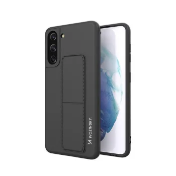 Wozinsky Kickstand Case Silicone Case with Stand for Samsung Galaxy S21+ 5G, Black