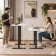 ModernHome Electric Standing Desk 140x60 cm Height Adjustable, White
