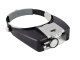 Adjustable Headband Magnifier with 2 LED Lights 2x 8x, Black-Grey