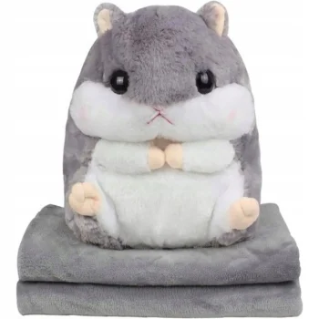 Plush Hamster with Blanket, 2-in-1 Toy