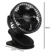 Ruhhy 00025567 Wireless Desk Fan with Clip, 1200mAh, Black
