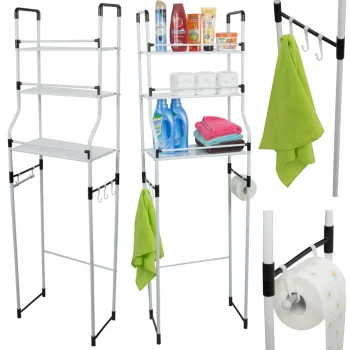 Over-The-Toilet Bathroom Storage Rack 3 Shelves 27358 White