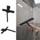 Silicone Window and Shower Squeegee with Holder, Grey