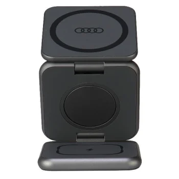 Audi Big Logo Foldable 3-in-1 Wireless Charger, Gray