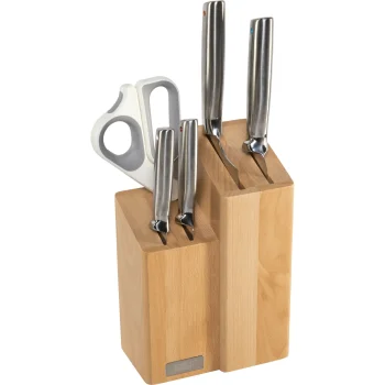 Joseph Joseph Elevate Fusion 5-Piece Knife and Scissors Set with Beechwood Block
