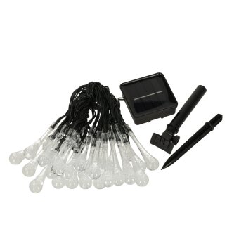 Solar Powered Teardrop Garden String Lights 6.5m 30 LED, Warm White