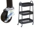 3-Tier Metal Utility Cart on Wheels, Rolling Storage Shelf, Black