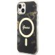 Guess iPhone 14 Case IML Golden Marble MagSafe, Black