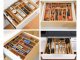 Expandable Bamboo Cutlery Drawer Organizer, 8-Compartment Kitchen Utensil Tray XL