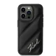 Karl Lagerfeld iPhone 15 Pro Max Case Diagonal Quilted Script, Black