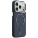 Mercedes Leather 3D MagSafe Case for iPhone 17 Pro Max, Navy Blue
