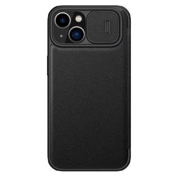 Nillkin Qin Leather Pro Flip Case for iPhone 14 Plus with Camera Cover, Black
