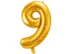 Foil Number 9 Balloon 66cm Birthday Party Decoration, Gold