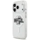 Karl Lagerfeld IML Glitter Karl & Choupette Sketch Logo MagSafe Case for iPhone 17 Pro, Clear