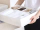 Drawer Organizer for Underwear and Socks, 7 Compartments, 44x34x11cm, White