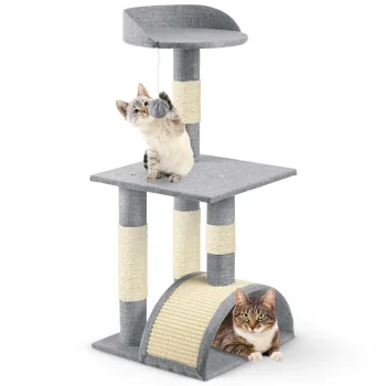 Cat Scratching Post with Tunnel Pethaus PH-003, 79 cm, grey