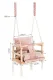 Kruzzel Wooden Baby Swing with Cushion, Pink