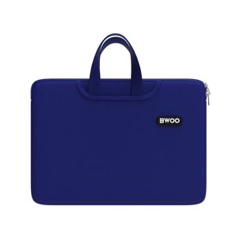 BWOO 15 Inch Neoprene Laptop Bag with Handle, Navy Blue