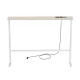 Console Side Table with Power Strip Maclean MC-140 W, 62–83 cm, White with Rustic Top