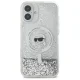 Karl Lagerfeld iPhone 16 Plus dėklas Liquid Glitter Karl Head MagSafe, skaidrus