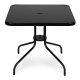 MultiGarden Square Patio Table 80x80 cm with Glass Top and Umbrella Hole, black