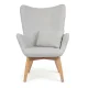 Sofotel Norse Lounge Chair with Footstool, Light Grey