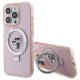 Karl Lagerfeld iPhone 15 Pro Case Ring Stand Karl & Choupette MagSafe, Pink
