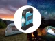 LED Solar Camping Lantern / Flashlight with Powerbank Function, Blue
