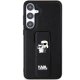 Samsung Galaxy S24 (SM-S921) Karl Lagerfeld Gripstand Saffiano Karl & Choupette Pins Cover Case, Black