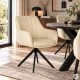 ModernHome 360° Swivel Upholstered Velour Dining and Living Room Chair, Beige