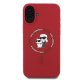 Karl Lagerfeld Silicone Karl&Choupette Heads Ring MagSafe Case for iPhone 16 Plus, Red
