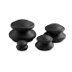 4Fizjo Rubber Chinese Cupping Set for Body Massage, 4 pcs, Black