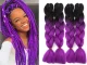 Synthetic Ombre Braiding Hair Extensions, Colorful Violet