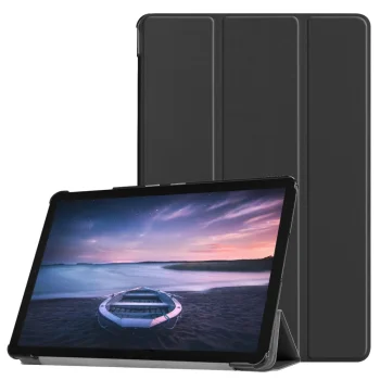 Samsung Galaxy Tab S4 10.5" (T830/T835) Trifold Stand PU Leather Hard Protective Cover Case, Black