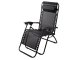 Garden Beach Deck Chair Folding Sunbed with Cup Holder, Black