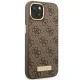 Guess 4G Logo Plate MagSafe Case for Apple iPhone 14 Plus, Brown