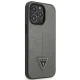 Guess Saffiano Triangle Logo Case for iPhone 13 Pro / 13, Silver
