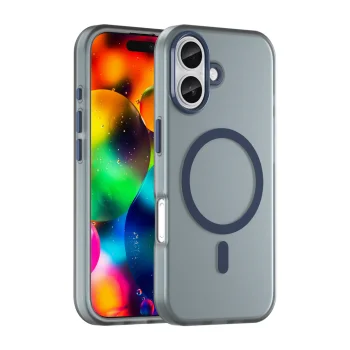 Magnetic Abrasive iPhone 17 Case with MagSafe Support, Matte Blue