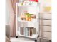 Mobile Storage Cart on Wheels, 3 Tiers, White