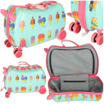 Kids' Travel Suitcase on Wheels, Ice Cream Design